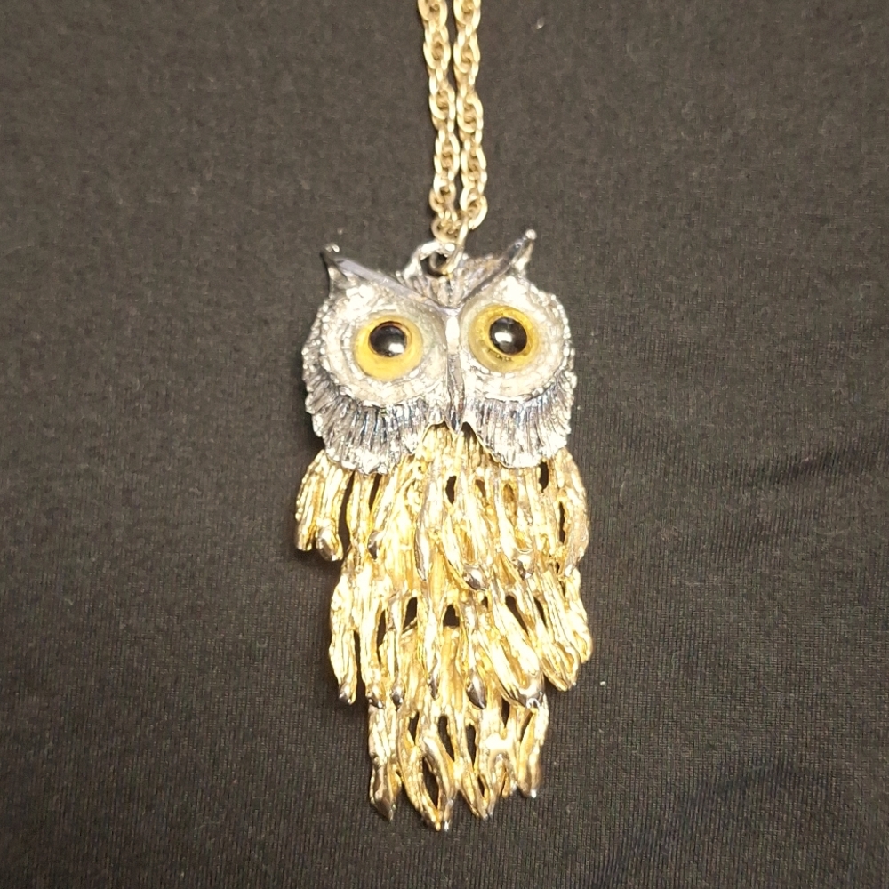 Vintage Owl Pendant Necklace
